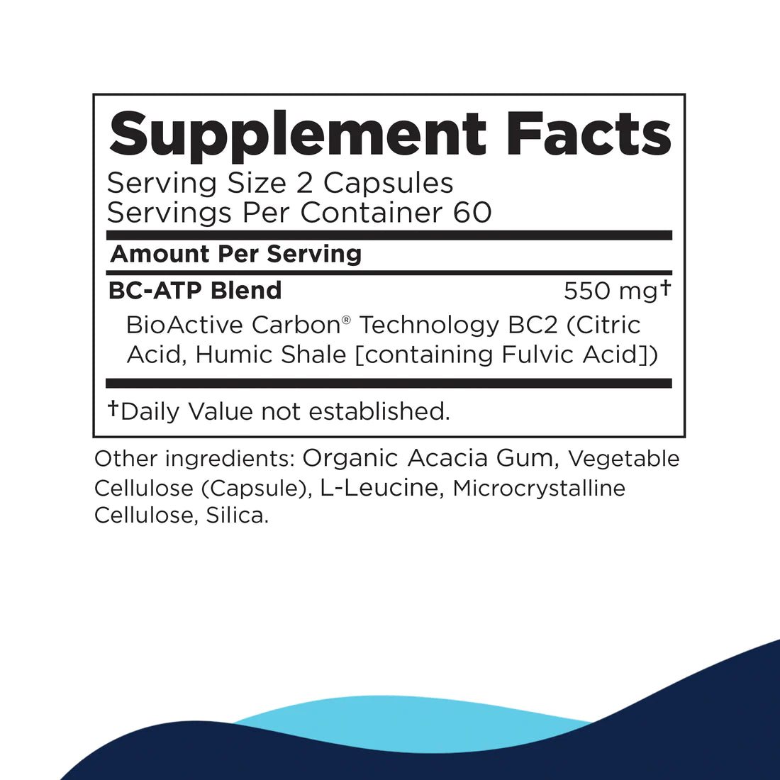 Supplement label BC-ATP Cellcore TRS Detox